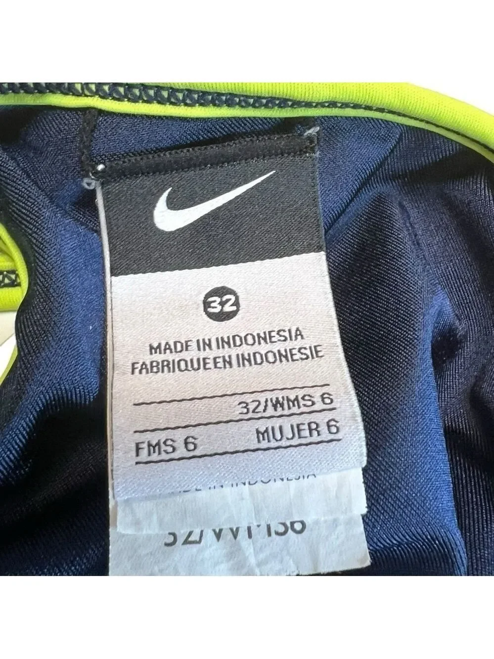 Nike Women’s Cut Out One Piece Swimsuit Blue Yellow Size 32